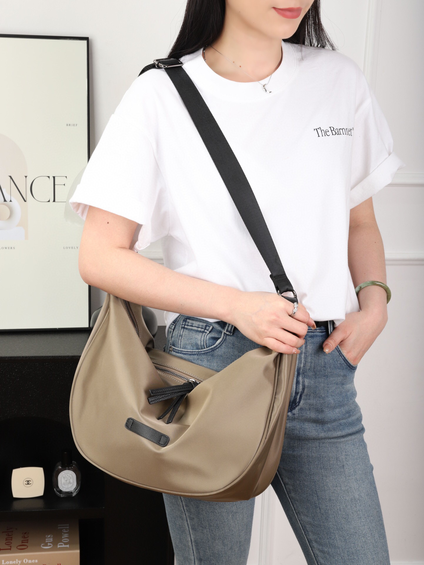 PY955D Women Fashion Bags Cross Body Oxford Genuine Leather Daily Leisure Bag With Large Commuting Capacity Waterproof Cloth