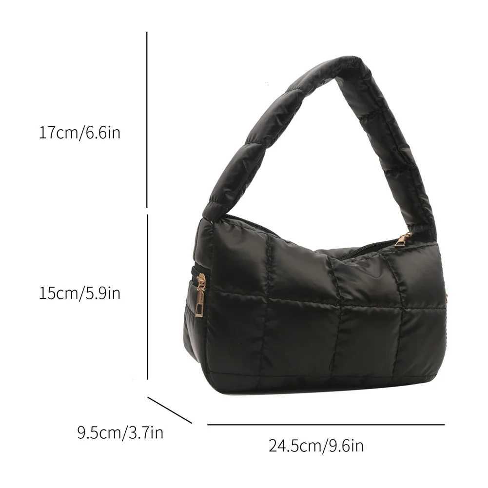 Winter Puffer Top Handle Bag PU Quilted Women Bag High Quality Down Small Handbags Cotton Padded Soft Shoulder Bags Designer Bag Y250730