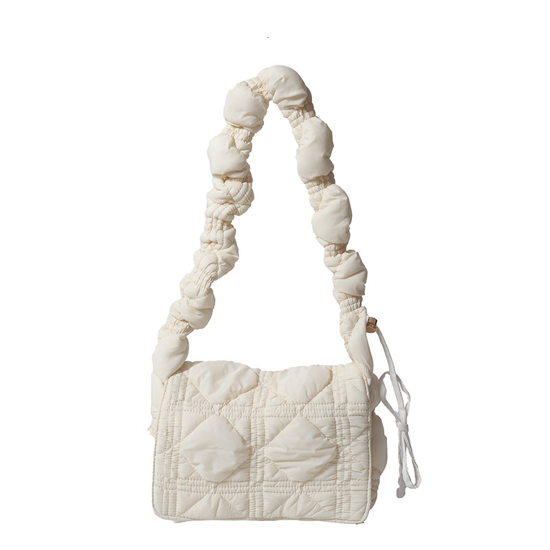 New Korean Style Pleated Cloud Fashion Crossbody Flap Small Square Versatile Down Jacket Bubble Shoulder Bag ddmymoon