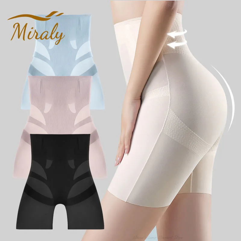 Summer Ultra Thin Ice Silk Shapewear High Waist Belly Slimming Panties Tummy Control Underwear Women Safety Pants Under Skirt 250726