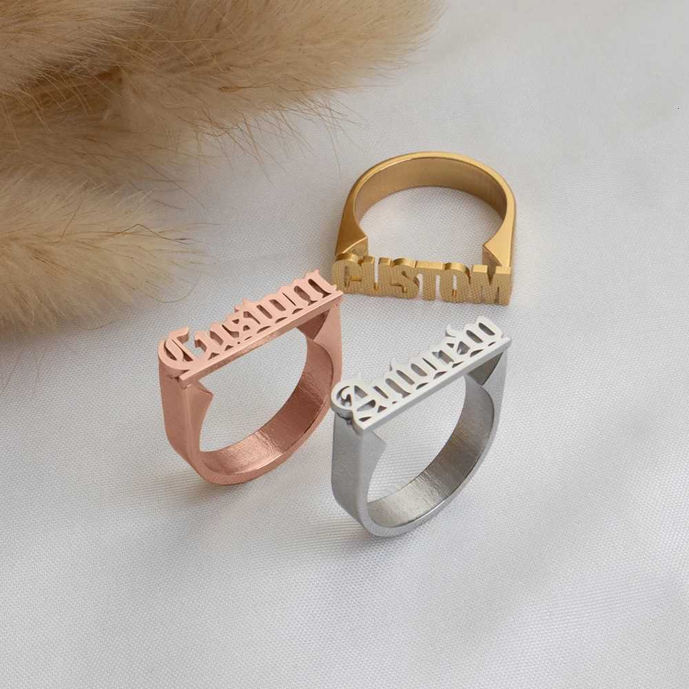 Personalized Name Rings Old English Name Rings Jewelry Gifts Mens And Womens Stainless Steel Jewelry Valentines Day Gifts y250730