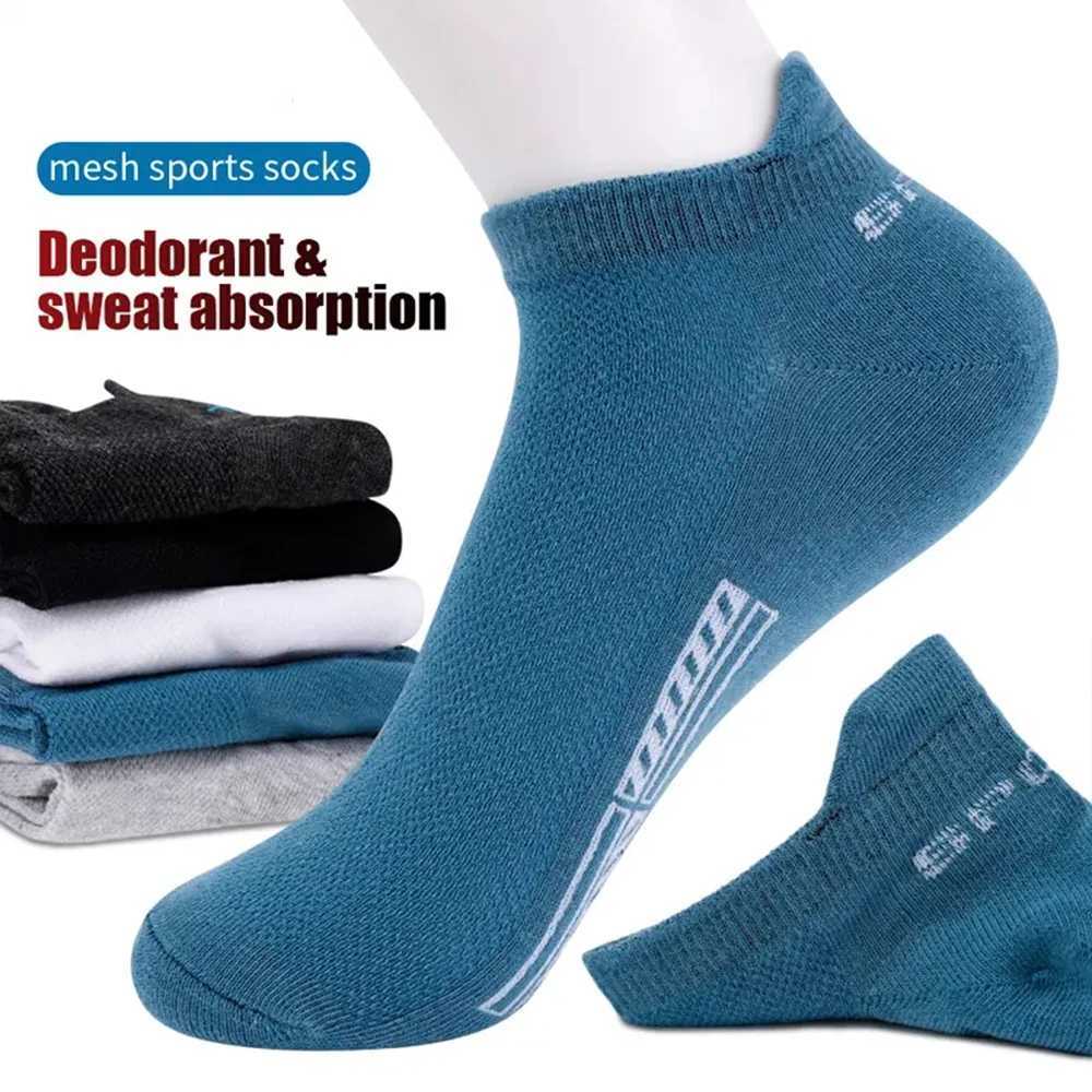 5 Pairs Mens Socks High Quality Womens Low Cut Round Neck Ankle Socks Sports Mesh Breathable Summer Autumn Mens Boat Socks Z250731