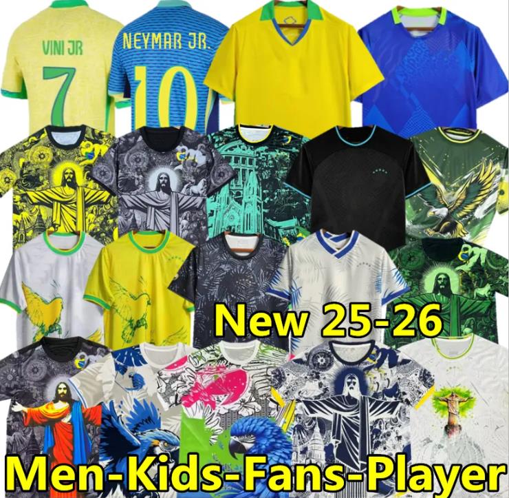 2025 2026 ENDRICK CASEMIRO BrAZiLs Soccer Jerseys RICHARLISON Camiseta RAPHINHA PAQUETA VINI JR RODRYGO Brasil Maillots Football Shirt 24 25 26 Men Kids Uniform