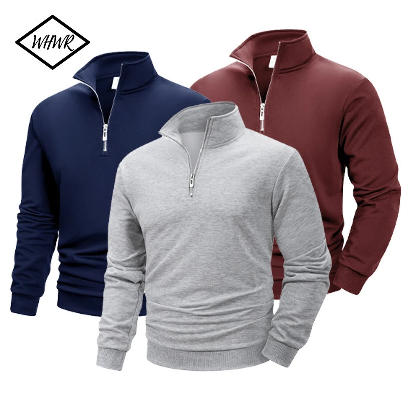 Men Sweatshirts Spring Autumn Pullover Half Zipper for Male Hoody Outdoor Sweatshit Solid Color Stand Collar S3XL 250731