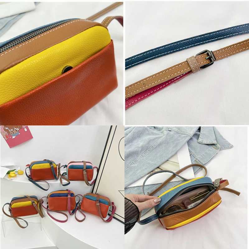 100% Genuine Leather Messenger Bag Cow Leather For Women Handbags Female High Quality Shoulder Messenger Bags Daily Purse Y250730