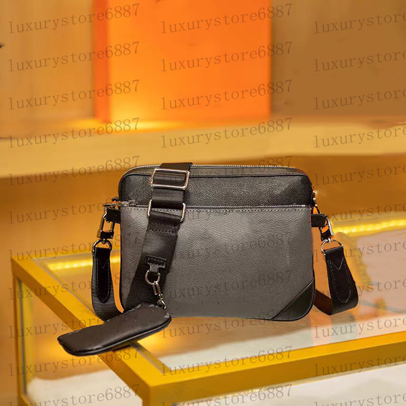 High quality Designers Mens Totes Bag Handbags Purses Fashion Handbags Men Leather TRIO Messenger Bags Luxury Shoulder Bag Make up Bag