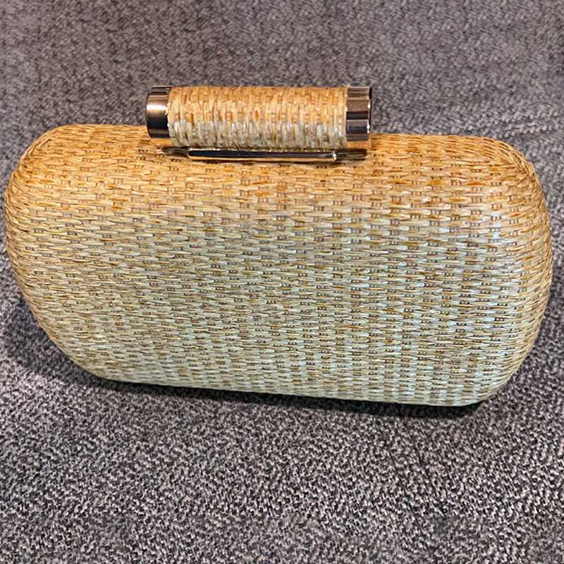 Straw Clutch Purse for Women Wedding Hand-Woved Evening Straw Handbag Party Wedding Summer Beach Wicker Shoulder Messenger Bags Y250730