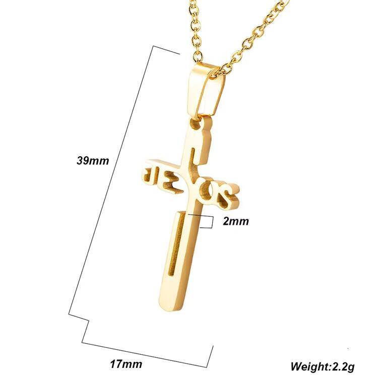 Marlary Minimalist Mens Women Small Gold Stainless Steel Jesus Cross Pendant Necklace Men Jewelry Store