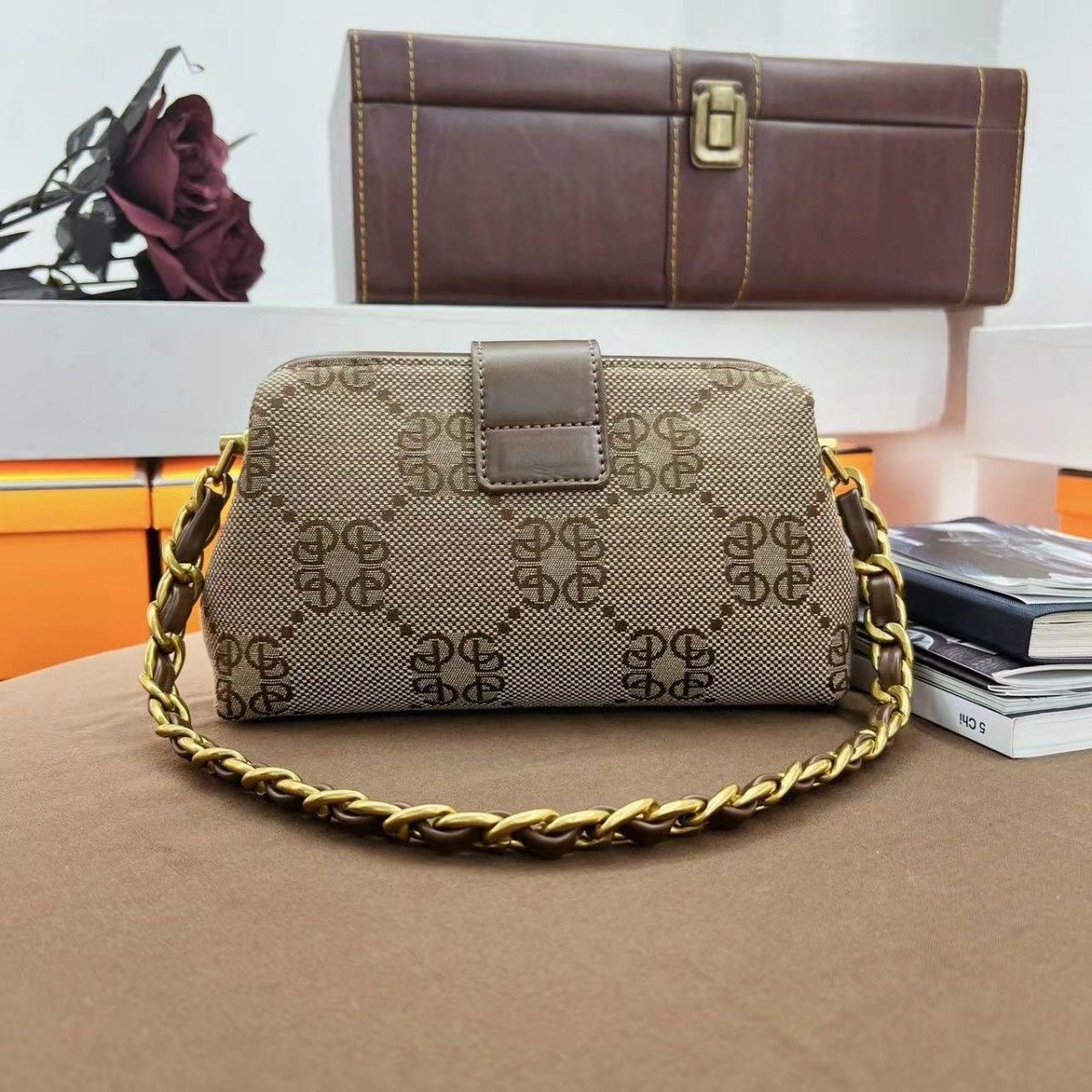 Designer bag new handbag Printed pattern color retro style dumpling bag shoulder bag clip bag crossbody bag
