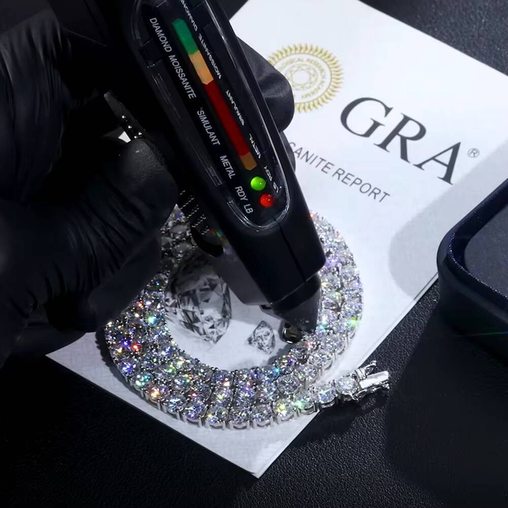Luxury Men Women Hip Hop Iced Out 925 Sterling Silver Fine Jewelry 3MM 4MM 5MM VVS Moissanite Lab Diamond Tennis Chain Necklace