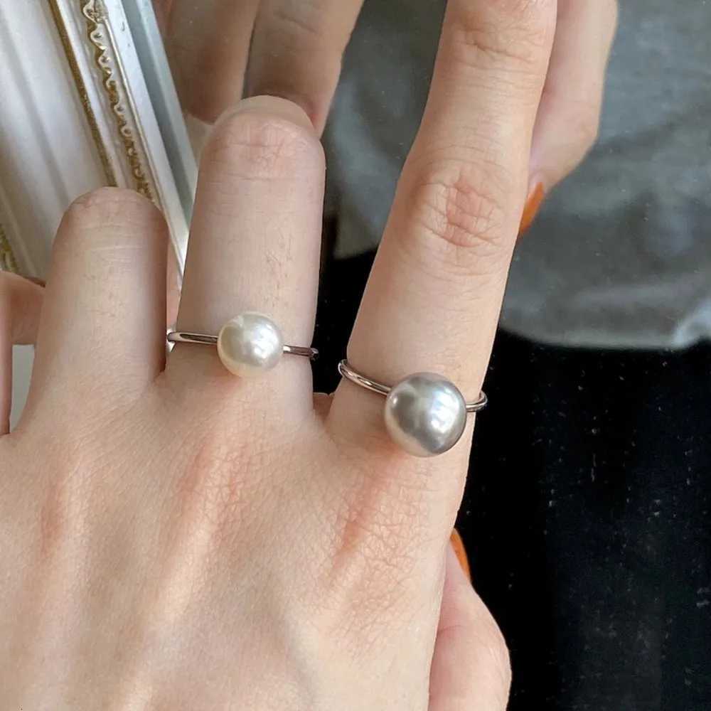Monkton Real S925 Sterling Silver 6mm/8mm Freshwater Pearl Rings for Women Simple Adjustable Wedding Rings Fine Jewelry y250730