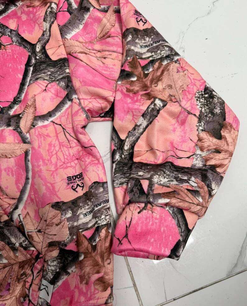Y2K High Quality Retro Zip Up Hoodie Pink Branch Camo Print Pattern Sweatshirt Streetwear Haruku Trendy Casual Camouflage 3XL
