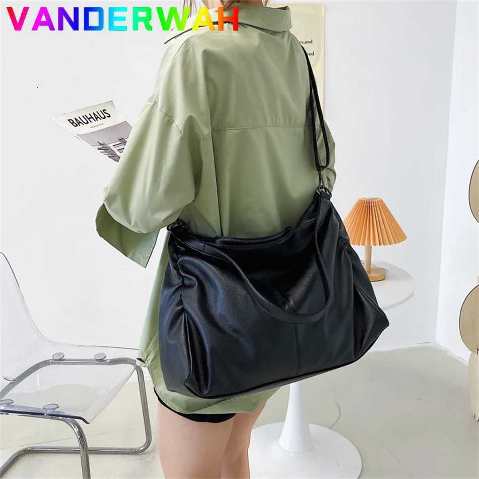 Large Black Shoulder crossbody Bags for Women 2024 Hobo Shopper Sac Solid Color Quality PU Leather Handbag Lady Travel Tote Bag Y250730