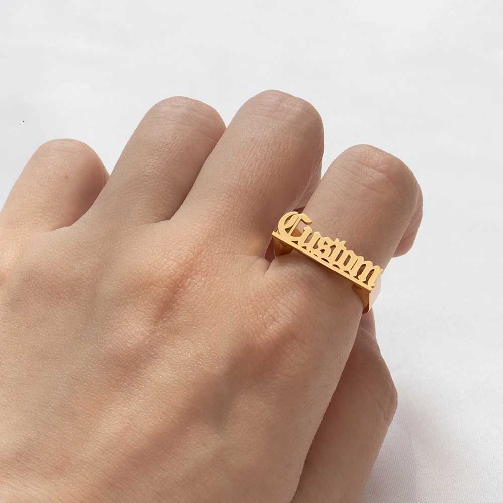 Personalized Name Rings Old English Name Rings Jewelry Gifts Mens And Womens Stainless Steel Jewelry Valentines Day Gifts y250730