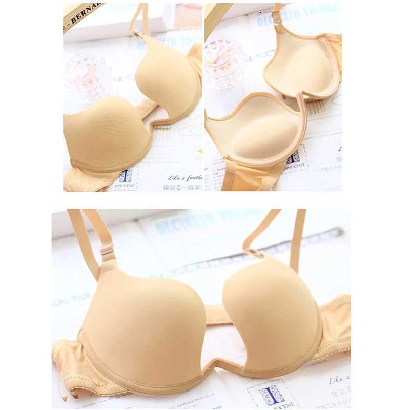 New Hot Sexy Bra Push Up U Plunge Bra Underwear Women D Cup Seamless Half Cup Bra And Brief Dress Lingerie Halter Solid Black Z250730