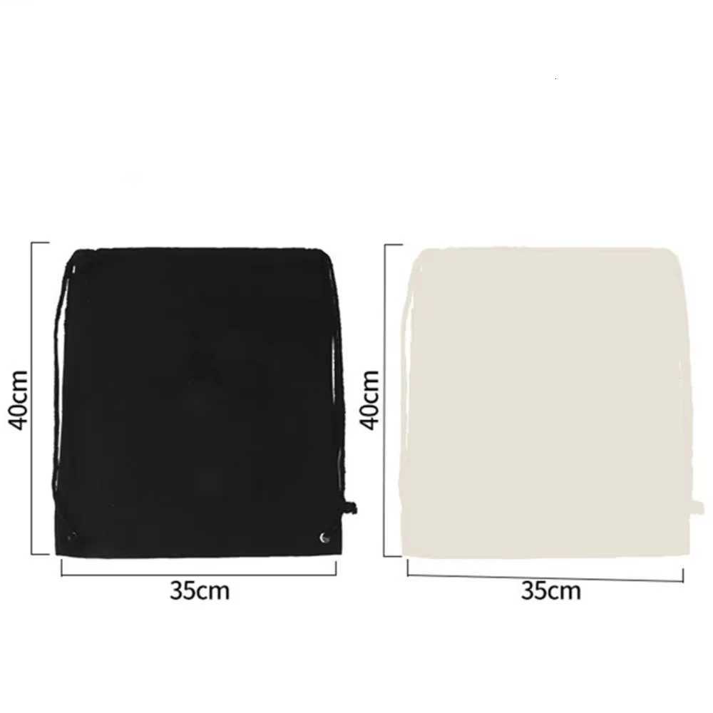 Canvas Bag Shoulders Drawstring Bundle Pockets Shopping Student Backpack Bag Cotton Pouch for Gym Traveling Storage Bag G250729