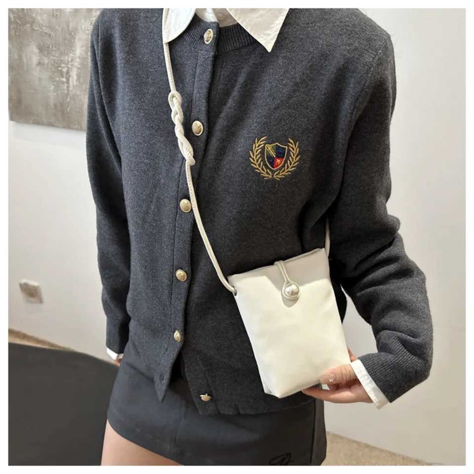 Crossbody Cell Phone Bags For Women Mini PU Leather Shoulder Purses And Handbags Ladies Phone Shoulder Bags Simple Solid Bag Y250730