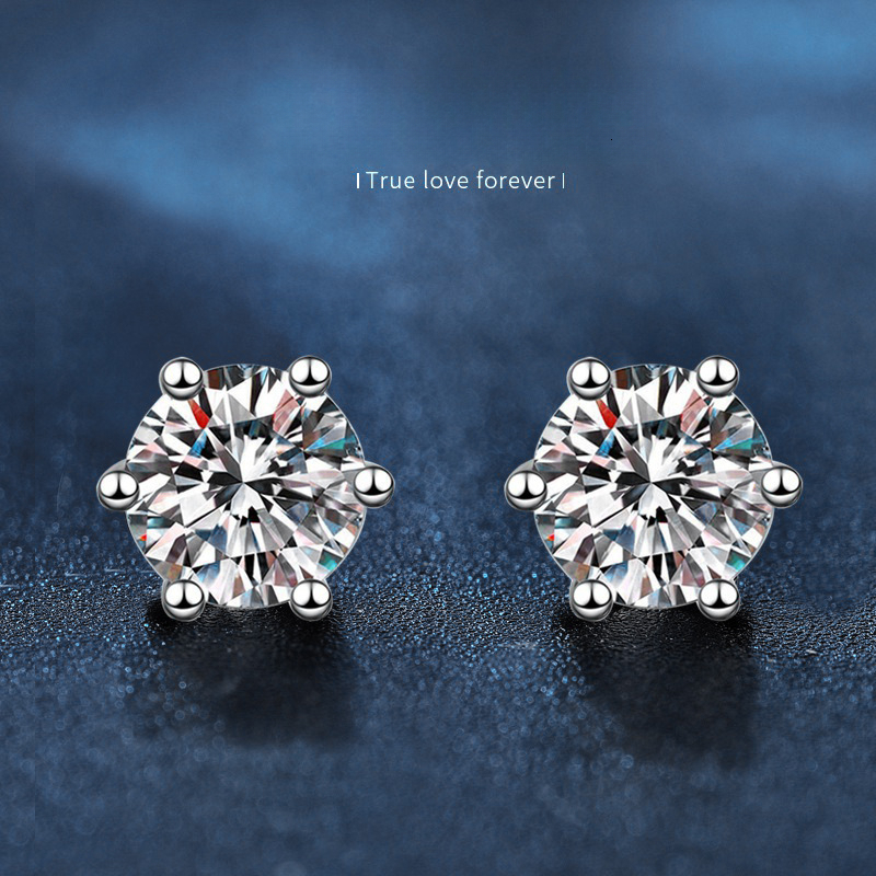 Free Shipping Designer Luxury Jewelry Hot-selling Moissanite Fashionable Classic Six-prong Earrings For Women 925 Sterling Silver Gold-plated Ear Jewe