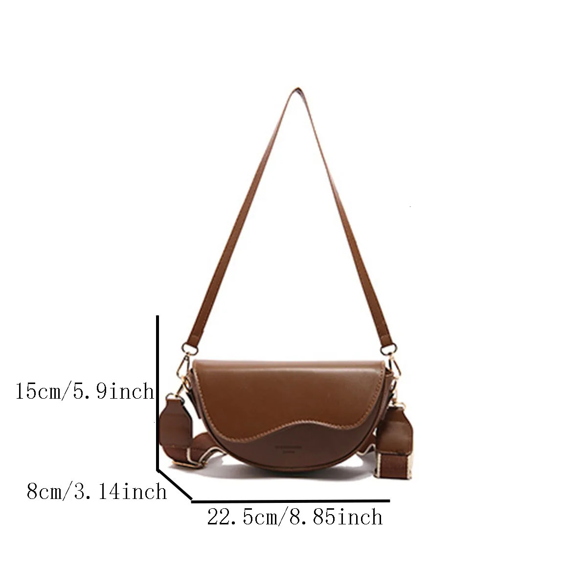 Casual Minimalist Ladies Crossbody Saddle Bag Fashionable Underarm Bag Trendy Shoulder Bag for Women 250731