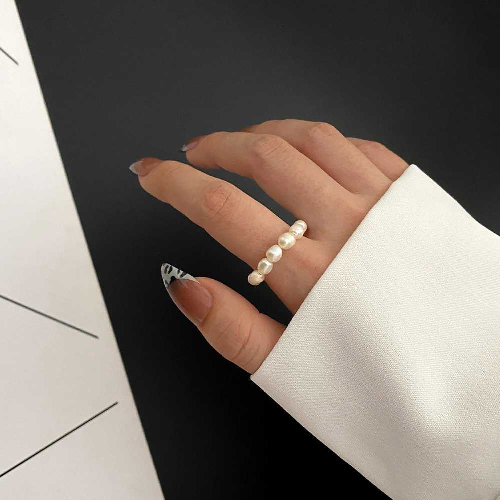 Cute Minimalist Pearl Beaded Rings for Women Korean Irregular Pearl Finger Rings Trend Women Jewelry Gifts y250730