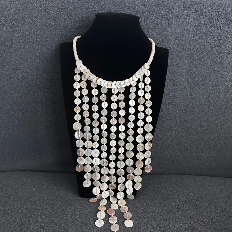 Bead Handmade Woven Shell Necklace Multilayered Summer Beach Style Collarbone Chain Womens Fashion Jewelry Accessories 250716