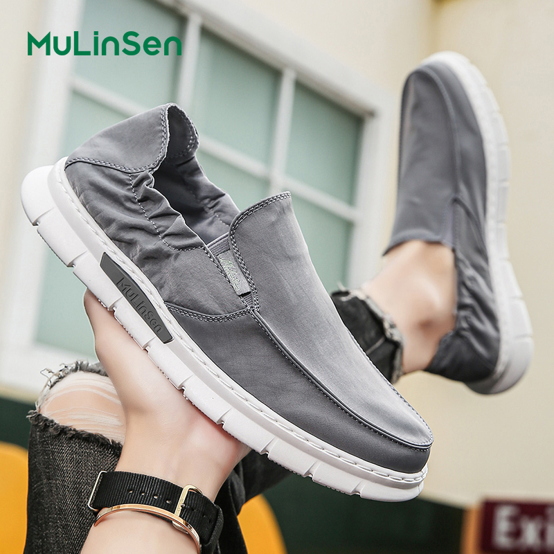 Mulinsen Old Beijing cloth shoes men's casual shoes spring and summer breathable thin ice silk soft sole driving slip-on shoes men