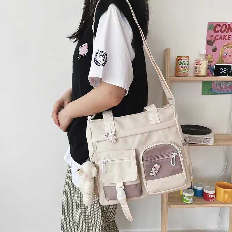Japanese Harajuku Womens Handbags Multiple Pockets Shoulder Bag Large Capacity Crossbody Bag For Students G250729
