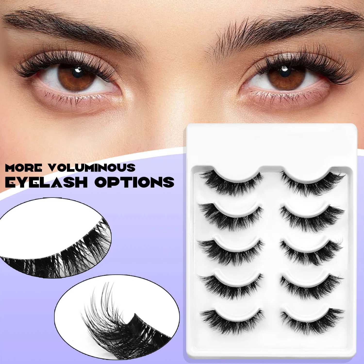 Groinneya Cat Eye Lashes Soft Natural Faux Mink Eyelashes Fake Lashes Natural Look Wispy Winged End Eye Elongated Makeup Z250730