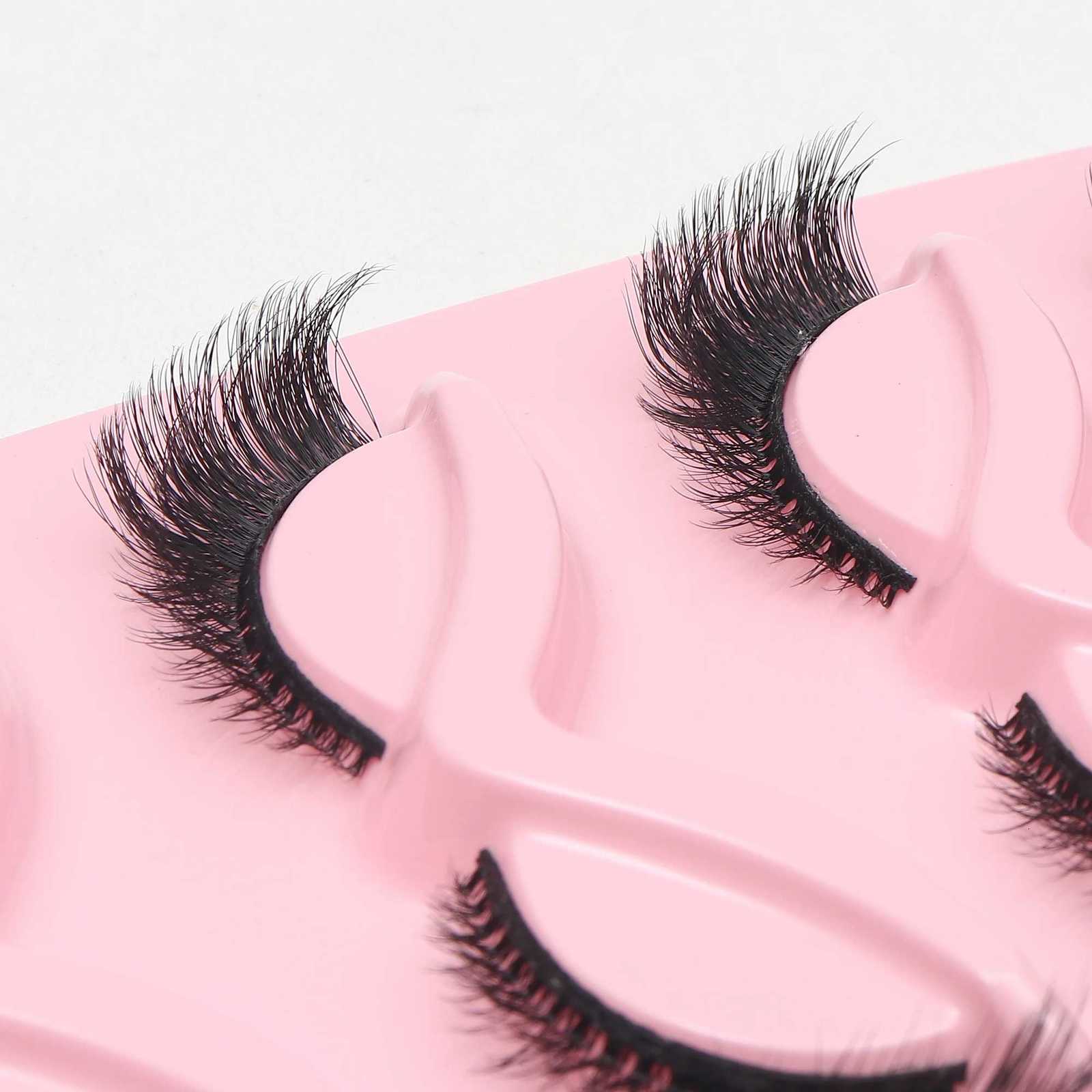 5/2 Pairs Cat Eye Lashes Faux Mink Eyelashes Winged End Eye Elongated Eyelashes Fake Lashes Soft Natural Long Full Strip Lashes Z250730