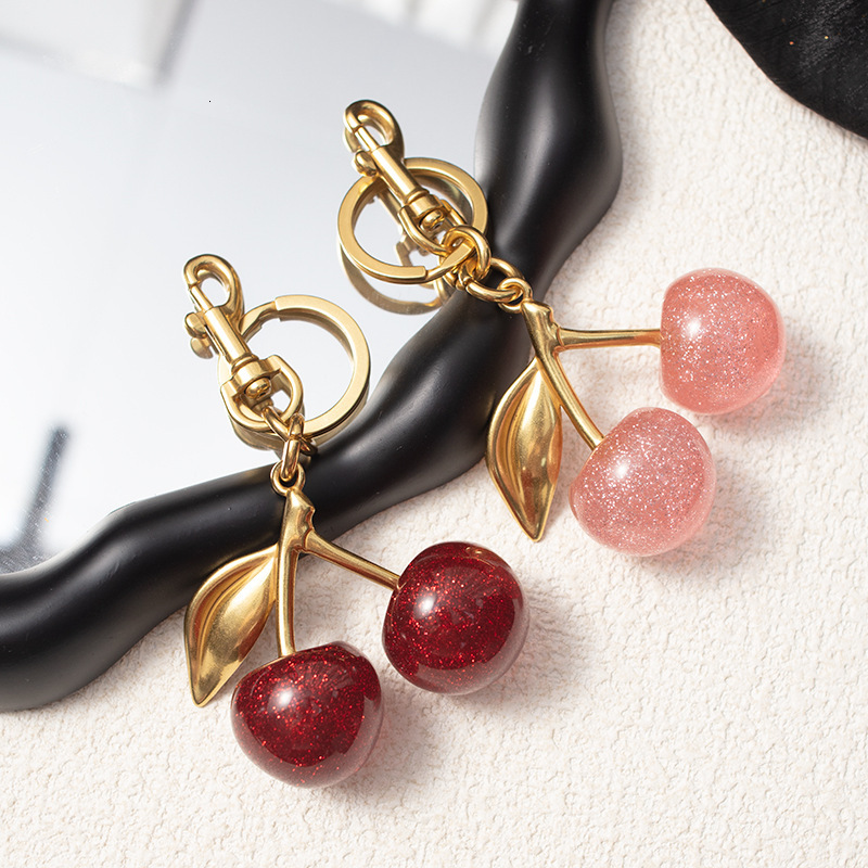 Bag Charms Internet Celebrity Red Decorative Bag Pendant High-End Cherry Keychain Fresh Accessories New Replacement