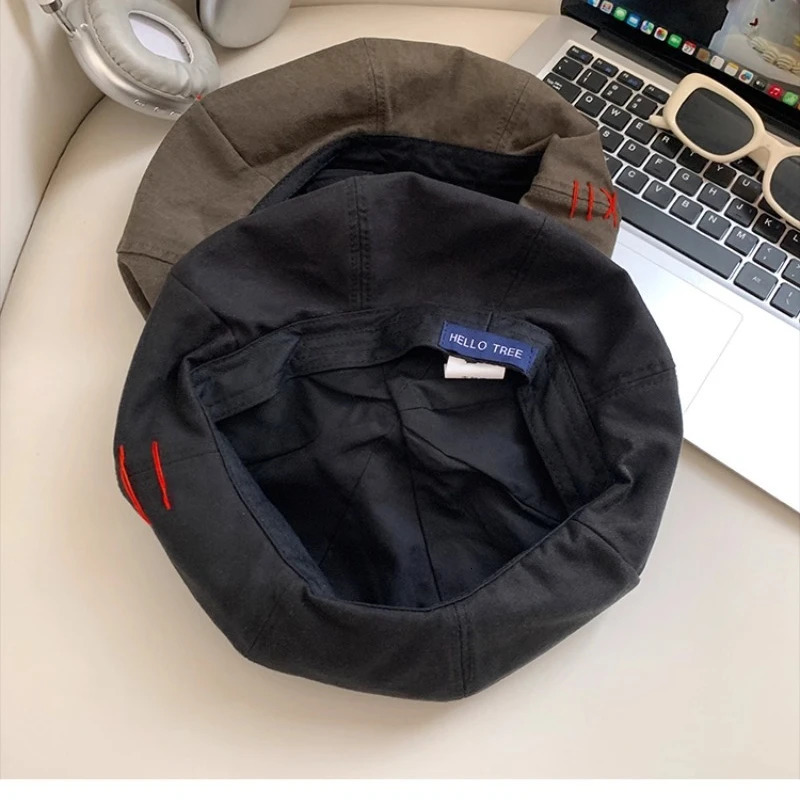 Japanese Cute Cat Ear Beret Womens Sweet and Cool Fashion Hats Niche Cloud Painter Hat 250730