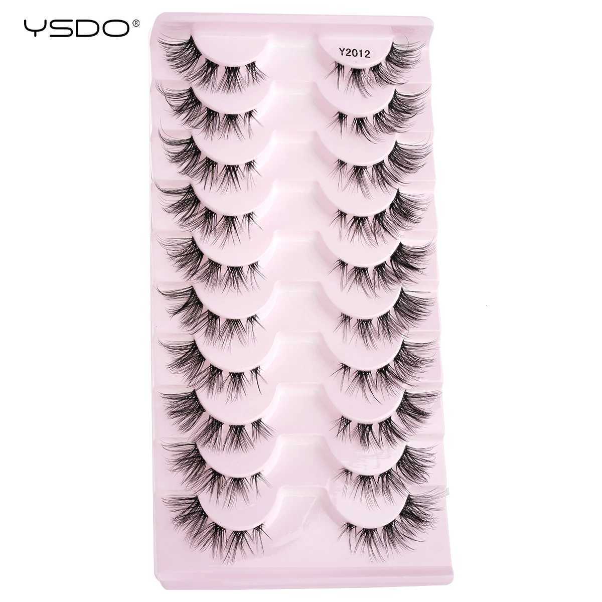 10 Pairs Natural Long Eyelashes Wispy Soft 3D Mink Lashes Reusable Cat Eye Lashes Makeup Eyelash Extension Faux Cils Z250730