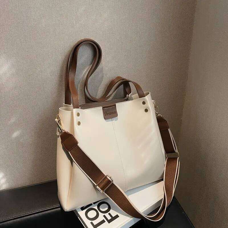 designer bag Casual Large Capacity Commuter Tote Women's Bag Girls Clash Colours Hundreds of Shoulder Bags Ladies Handbag PU Material