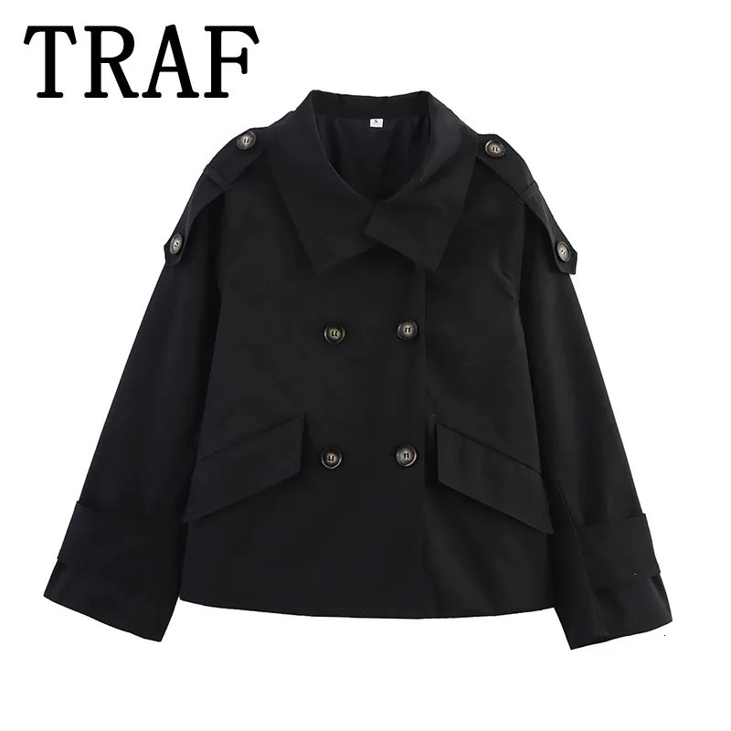 TRAF Women Jacket 2025 Womens Two Tone Short Coat Fashion Windbreaker Style Casual Jackets Streetwear In Outerwears 250728