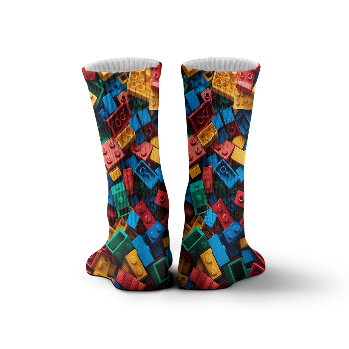 Colorful Building Blocks Pattern Unisex Tube Designer Sock C111