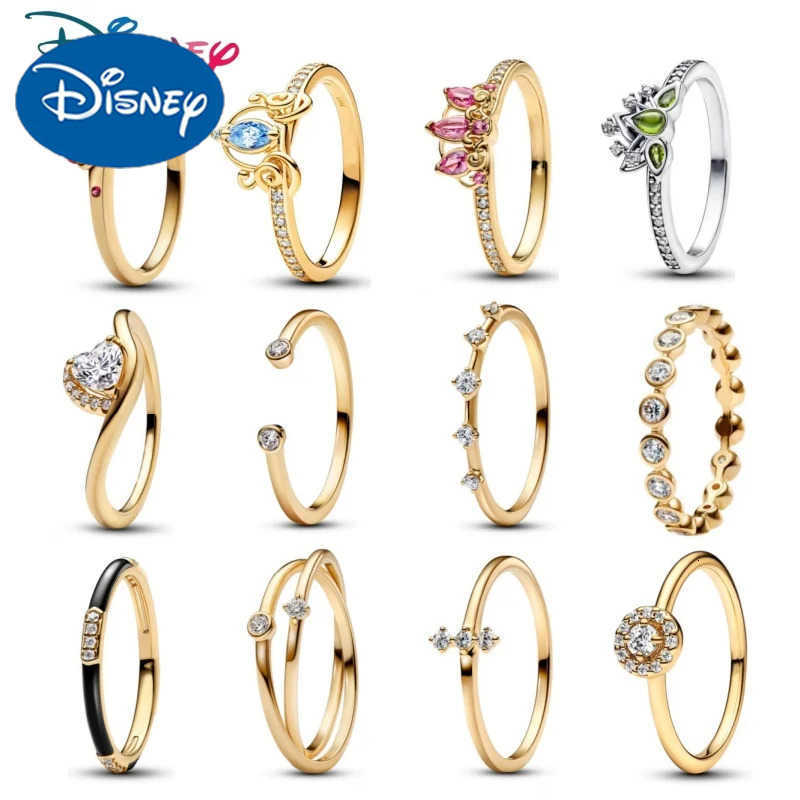 Disney Disney Princess Tiana Tiara Ring New Sparkling Arrow Ring Shining Halo Heart Ring Suitable for DIY Festival Gifts for Women W20250731