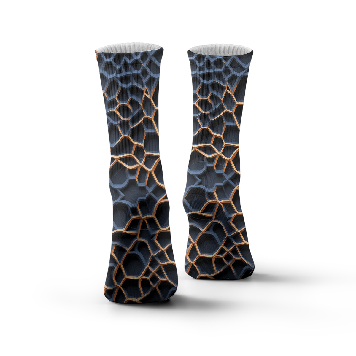 Geometric Honeycomb Pattern Unisex Tube Designer Sock C109