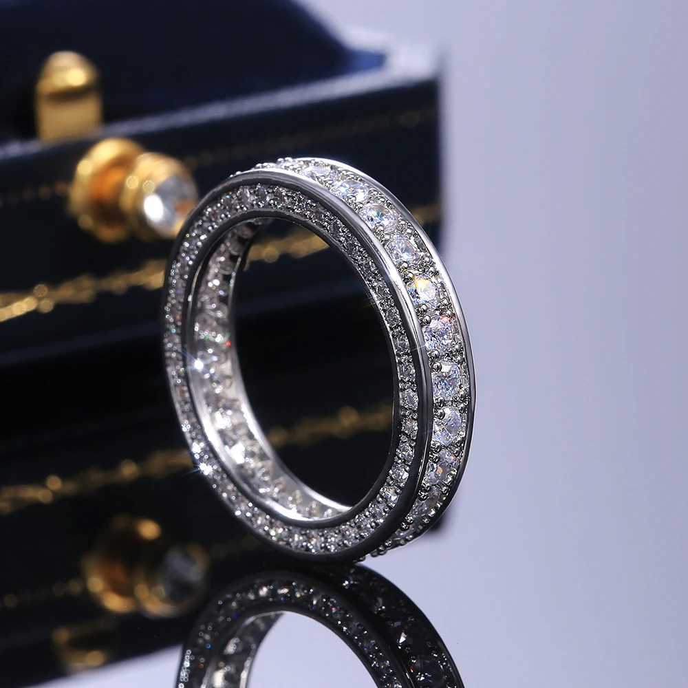 100% Real S925 Sterling Silver Handmade Promise Diamond Ring Engagement Wedding Band Rings for Women Bridal Finger Jewelry y250730