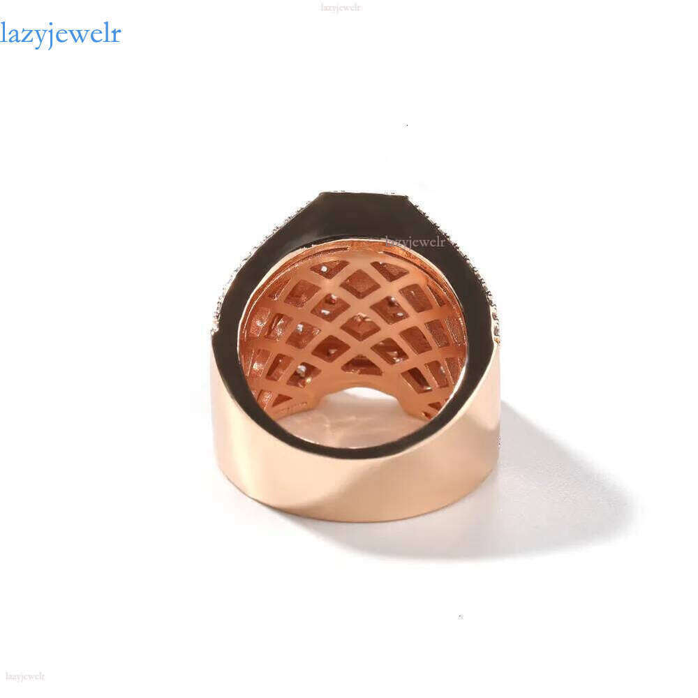 Hip Hop Custom Sterling Sier Cz Moissanite Rings Jewelry Iced Out Gold Plated A-Z Letter Ring For Men