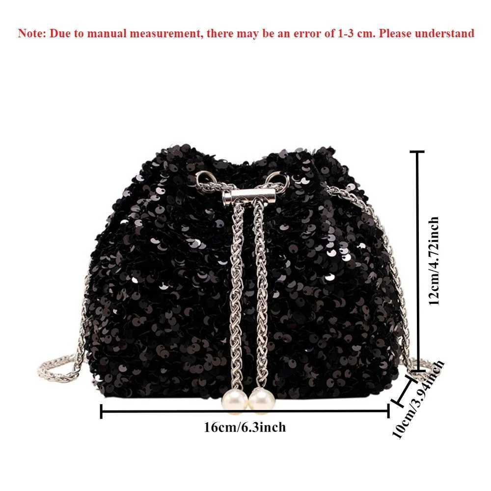 Crossbody Bags Sequin Womens New Korean Bucket Bag Bright Eyes Style Fashion Crossbody Dinner Single Shoulder Bags Y250730