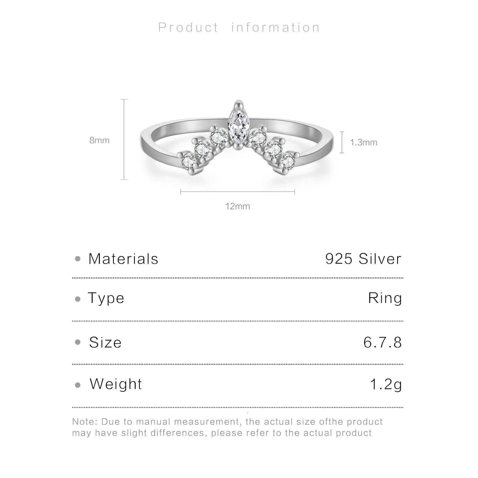 2023 Queen CZ V Markulse Sterling Silver Solid Ring Geometric Luxury Women Ring Rock Punk Fine Jewelry y250730