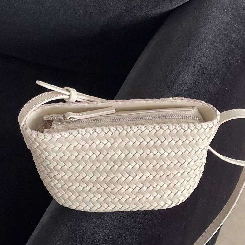 Genuine Leather Hand Woven Mini Bags For Women Designer Handbags And Purses 2025 New In Cowhide Vintage Messager Shoulder