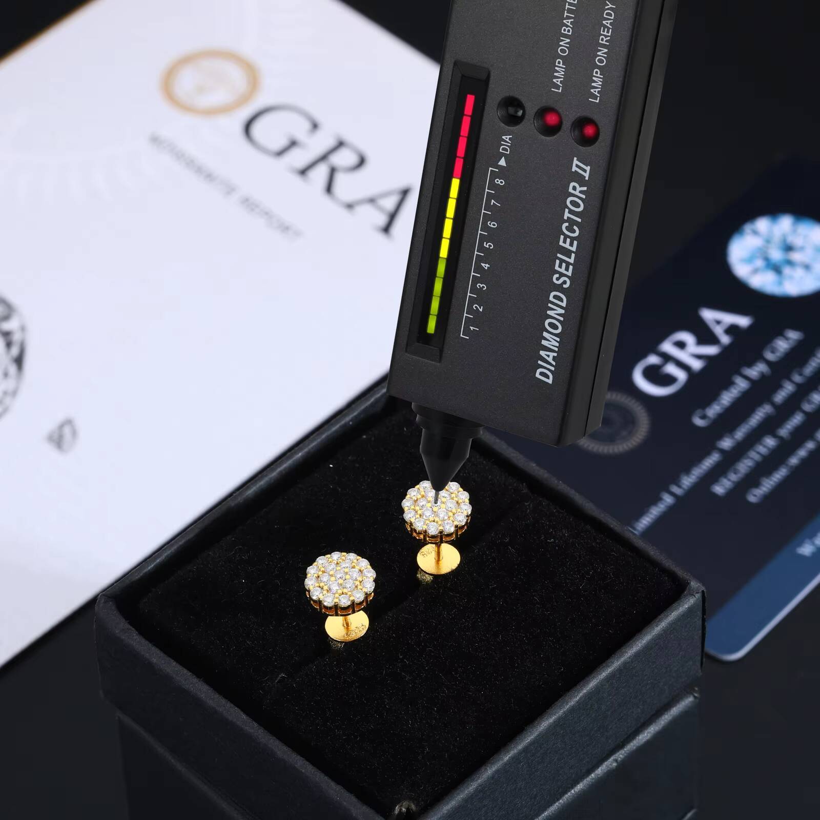 Wholesale Sparkling Custom 925 Sterling Silver VVS Moissanite Diamond Honeycomb Men Luxury Hip Hop Stud Earring