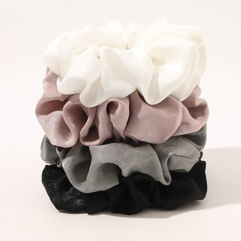 Scrunchies Ties Women - Big Silk Satin Scrunchie Exra Large Jumbo Gaint Oversized Cute Scrunchy Curl Thick Ligas Para el Cabello De Mujer Decorations 