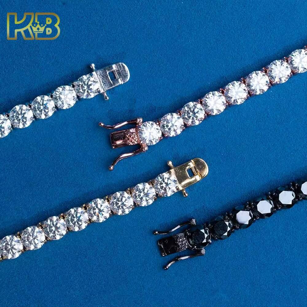 Bling Heart Tennis Necklace 4mm Moissanite Cuban Style Chain for Rappers Moissanite Pass Diamond Tester