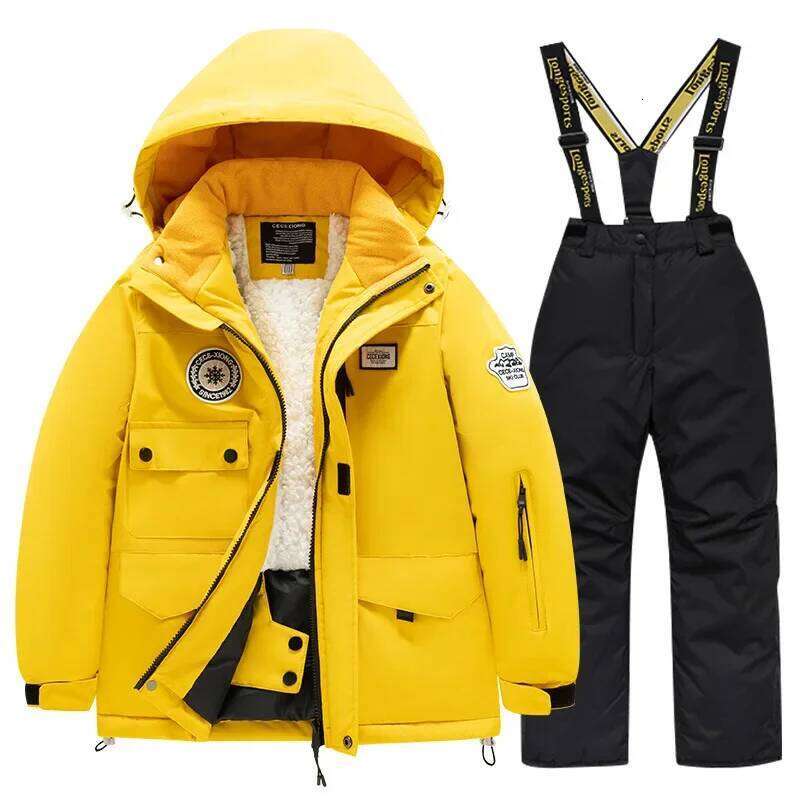Winter Children's Ski Suit Set For Boys And Girls Single Board Thick Warm Waterproof Cotton Clothing Equipment Snowboard Jacket