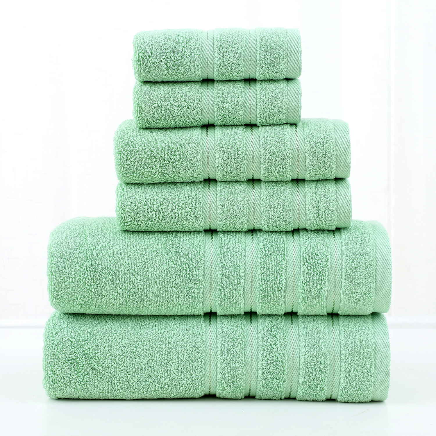 Solid 1/3/6-Piece Bath Towel Set Cotton Textured Bathroom Towel Sets Hand and Washecloth Set 240823