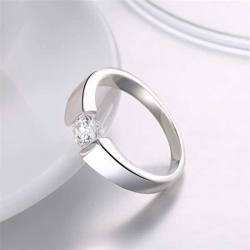 Real Natural Solid 925 Silver Rings 1 Carat Sona Diamant Wedding Rings for Women and Men Full Size 6 7 8 9 10 11 12 y250730