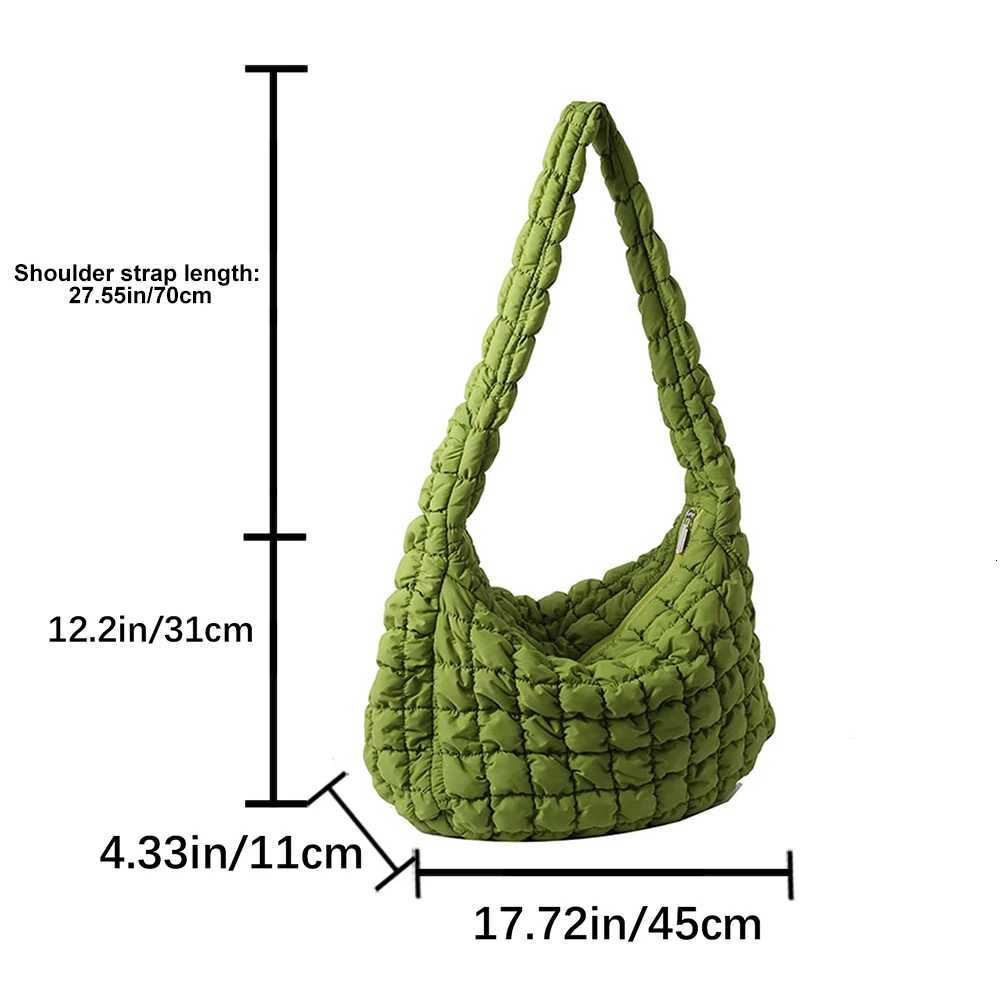 Ladies Tote Bags Large Capacity Lattice Pattern Female Hand Bag Casual Fashion Simple Nylon Quilted Elegant for Weekend Vacation Y250730