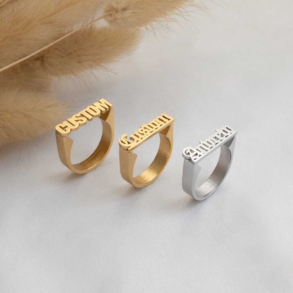 Personalized Name Rings Old English Name Rings Jewelry Gifts Mens And Womens Stainless Steel Jewelry Valentines Day Gifts y250730